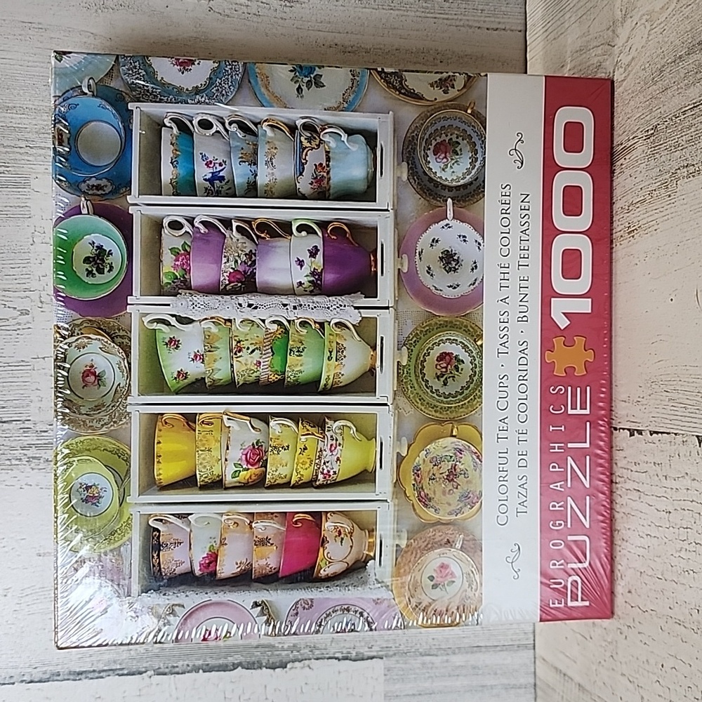 Eurographics Colorful Tea Cups 1000 Pieces Puzzle 19.25" x 26.625"  NEW